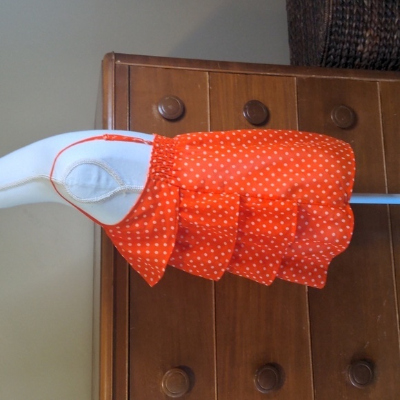 BONGO TIERED Ruffled POLKA-DOT SPAGHETTI STRAP TANK Top Blouse - Picture 6 of 10